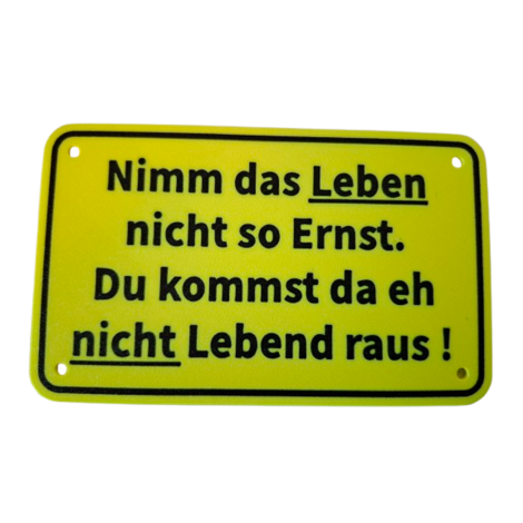 Schild "Leben ernst"