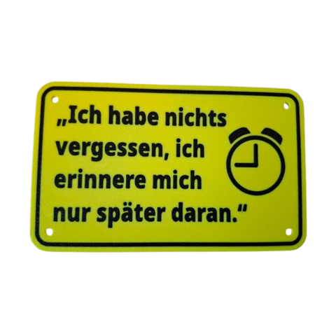 Schild "Vergessen"