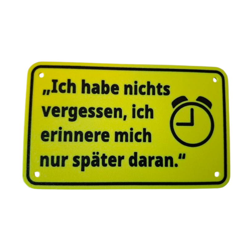 Schild "Vergessen"