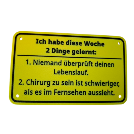 Schild "Chirurg"