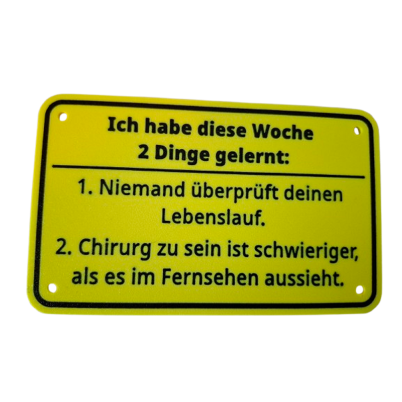 Schild "Chirurg"