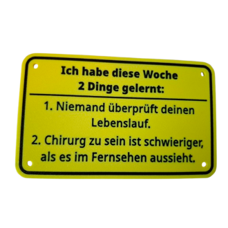 Schild "Chirurg"