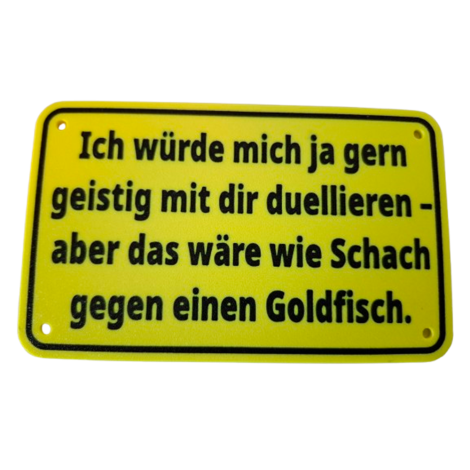 Schild "Goldfisch"