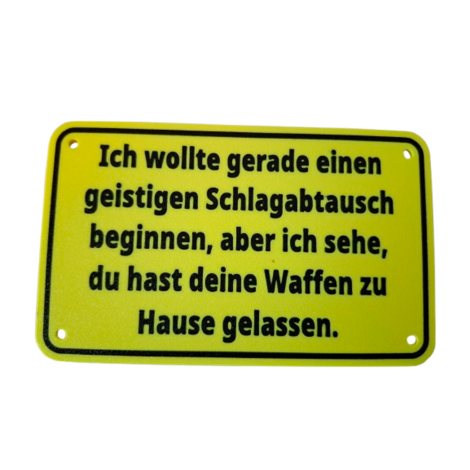 Schild "Schlagabtausch"