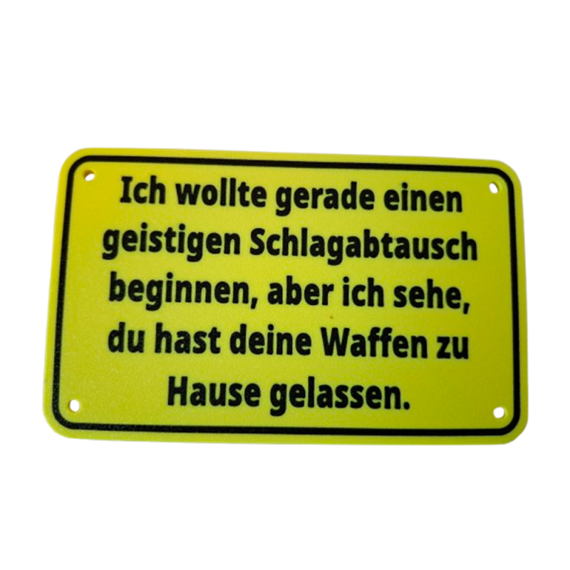 Schild "Schlagabtausch"