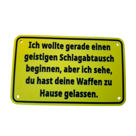 Schild "Schlagabtausch"