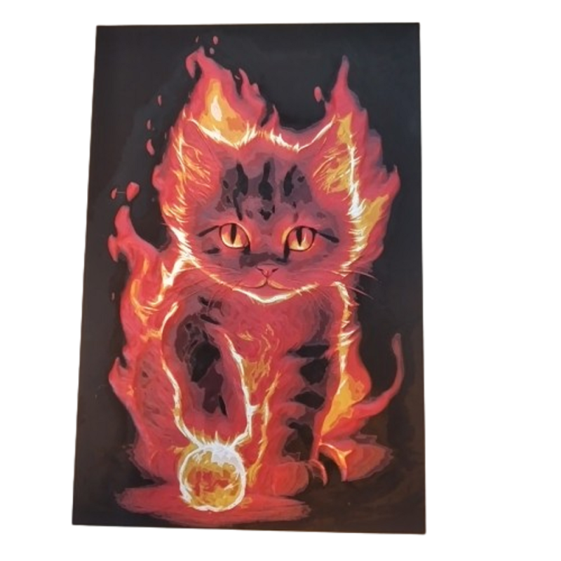 3D-Bild "Feuerkatze"