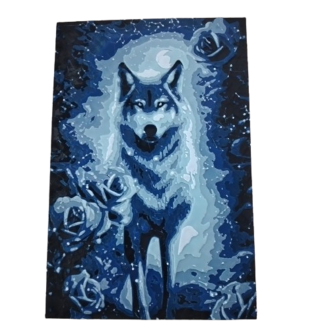 3D-Bild "Wolf mit Rosen"
