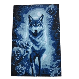 3D-Bild "Wolf mit Rosen"