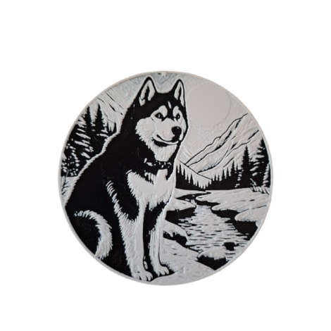 Untersetzer "Husky im Schnee"