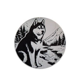 Untersetzer "Husky im Schnee"