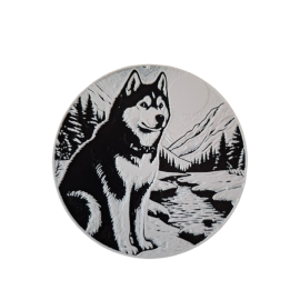 Untersetzer "Husky im Schnee"