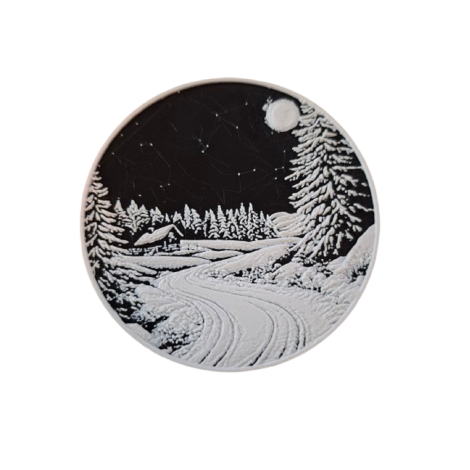 Untersetzer "Schneelandschaft bei Nacht"