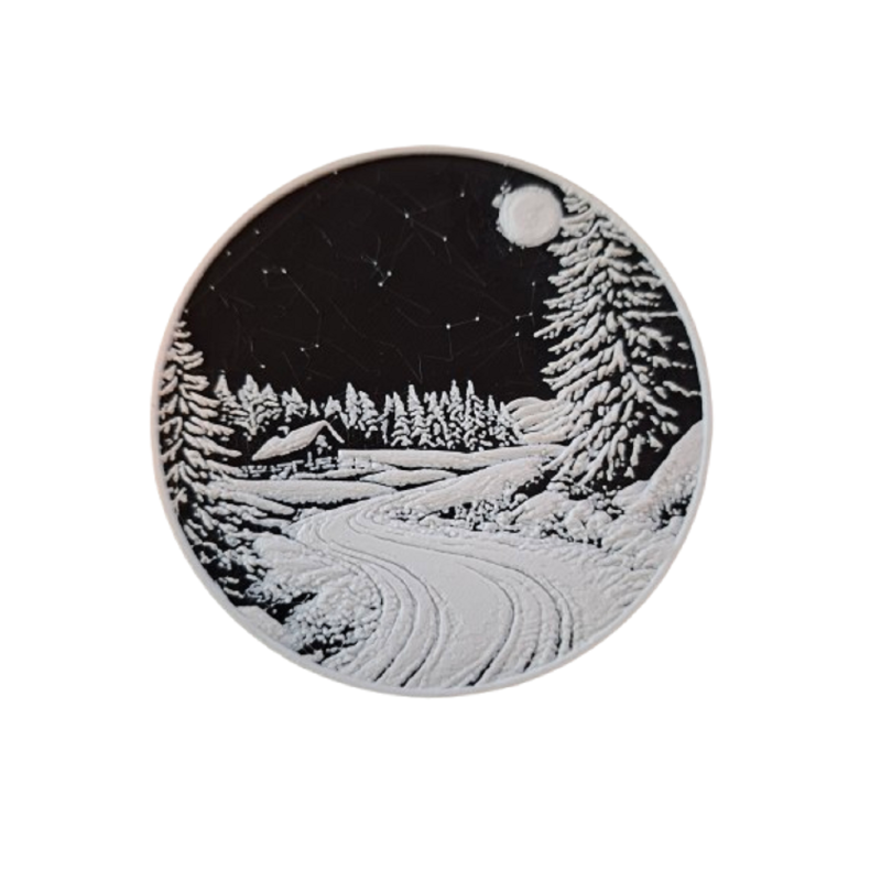 Untersetzer "Schneelandschaft bei Nacht"