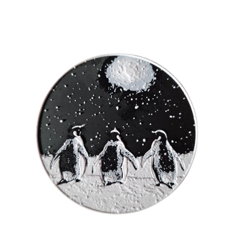 Untersetzer "Pinguine Mondnacht"