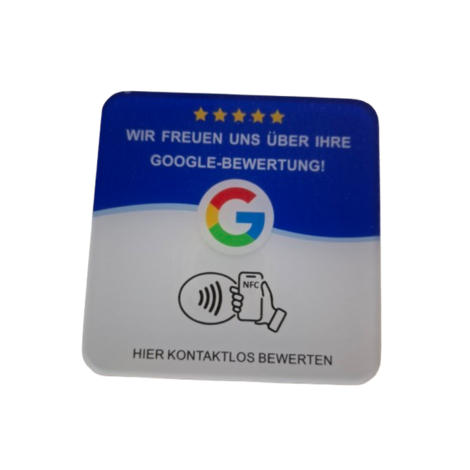 NFC Karte für Google Bewertungen, 12 x 12 cm, selbstklebend