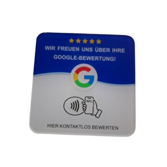 NFC Karte für Google Bewertungen, 12 x 12 cm, selbstklebend