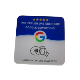 NFC Karte für Google Bewertungen, 12 x 12 cm, selbstklebend