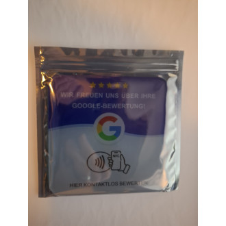 NFC Karte für Google Bewertungen, 12 x 12 cm, selbstklebend