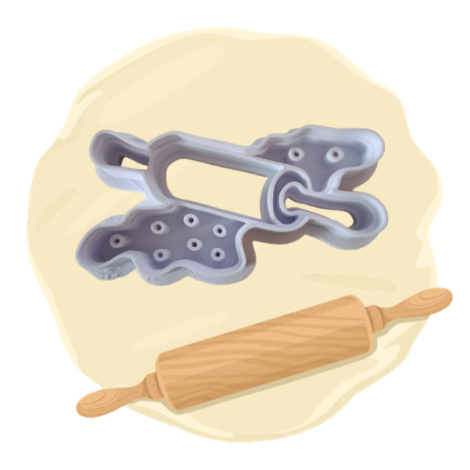 Keksausstecher "Teigrolle mit Teig"