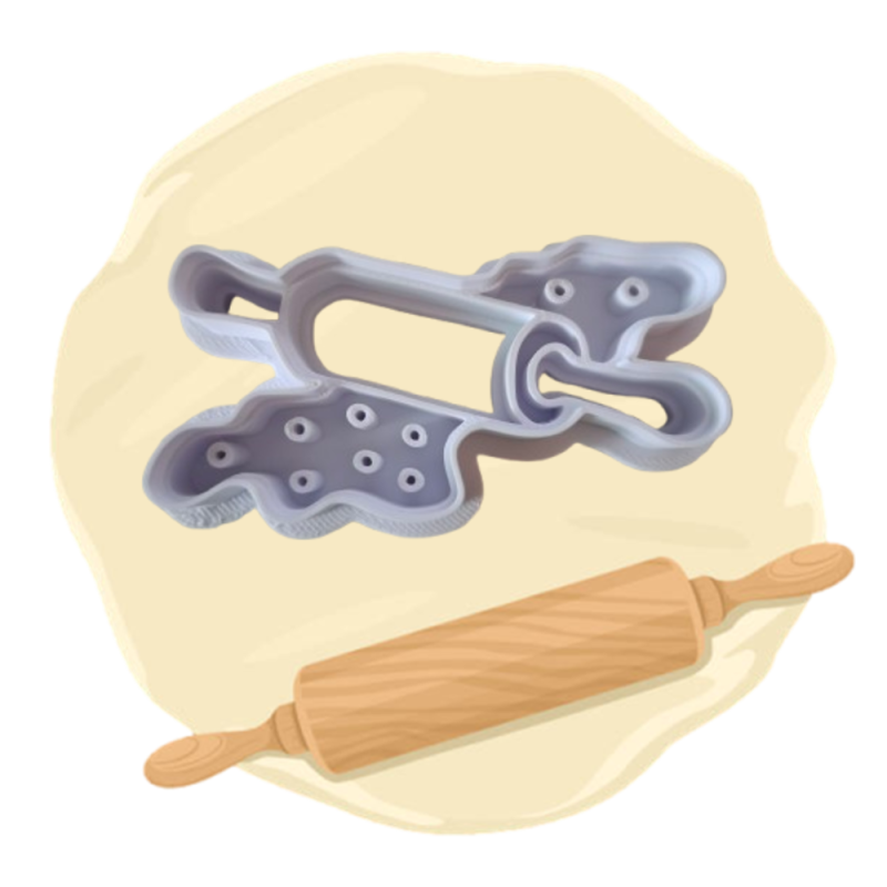 Keksausstecher "Teigrolle mit Teig"