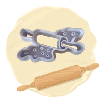 Keksausstecher "Teigrolle mit Teig"