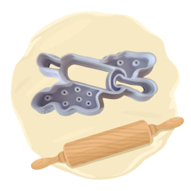 Keksausstecher "Teigrolle mit Teig"