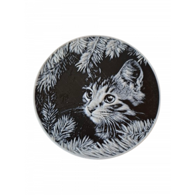 Untersetzer Katze im Tannebaum