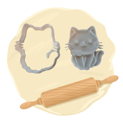 Keksausstecher Katze sitzend