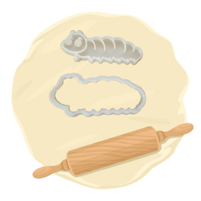 Keksausstecher Motiv "Wurm"