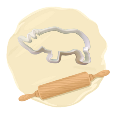 Keksausstecher Motiv "Nashorn"