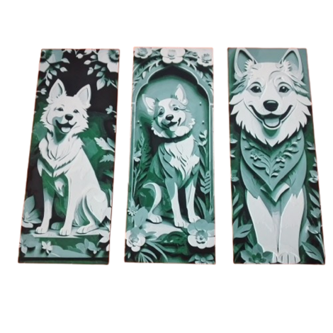 Hueforge Lesezeichen 3er Set "Hunde"