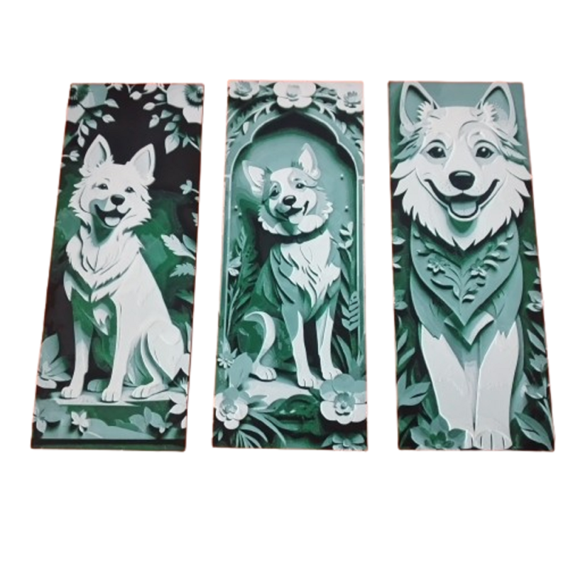 Hueforge Lesezeichen 3er Set "Hunde"