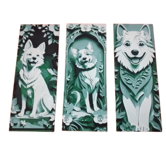 Hueforge Lesezeichen 3er Set "Hunde"