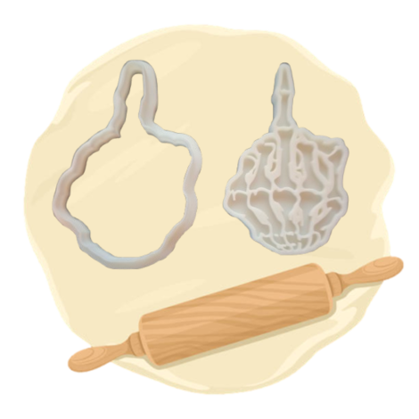 Keksausstecher "Skelett Mittelfinger"