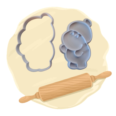 Keksausstecher "Nilpferd mit Mütze"