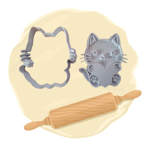Keksausstecher "Herz Katze"