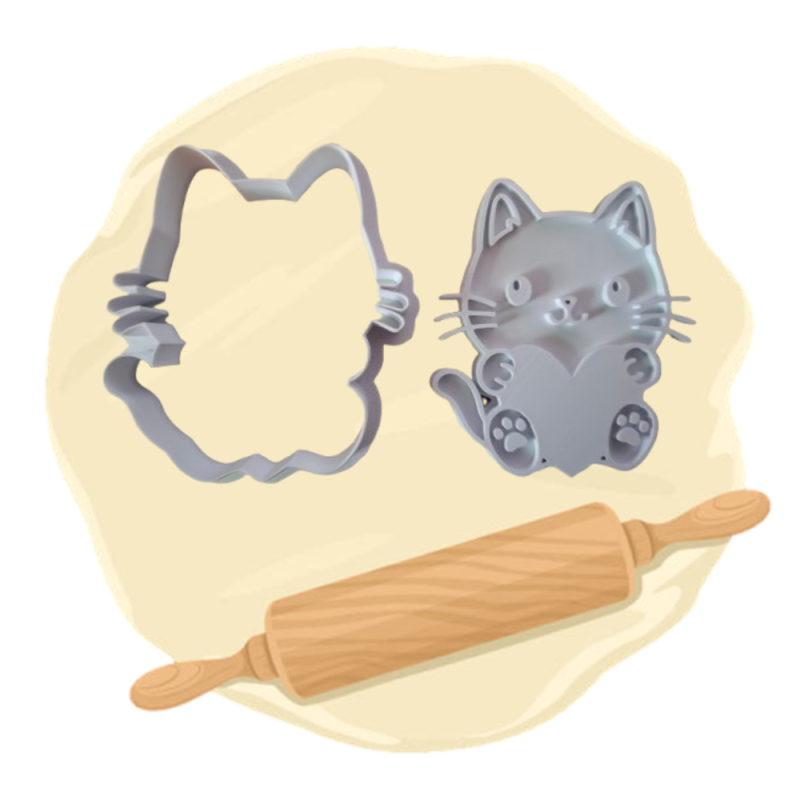 Keksausstecher "Herz Katze"