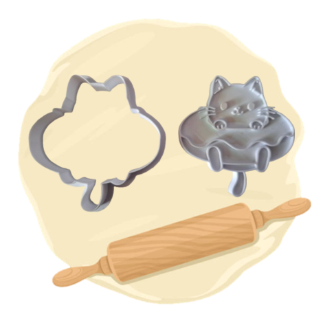 Keksausstecher "Katze im Donut"