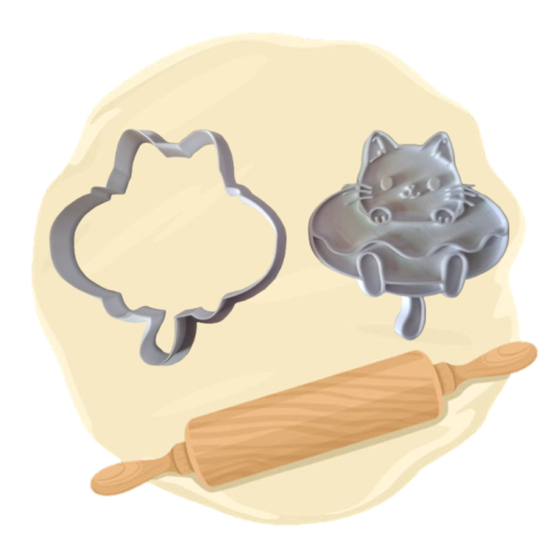 Keksausstecher "Katze im Donut"