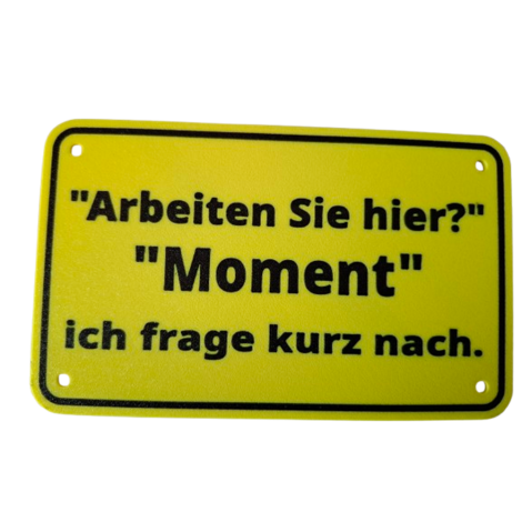 Schild "Moment"