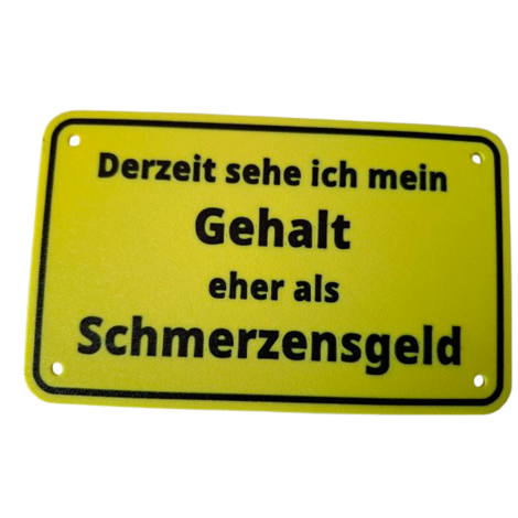 Schild "Gehalt"