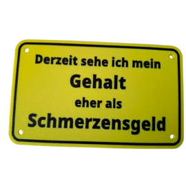 Schild "Gehalt"