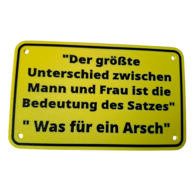 Schild "Unterschied Mann und Frau"