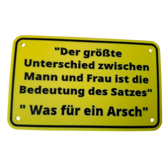 Schild "Unterschied Mann und Frau"