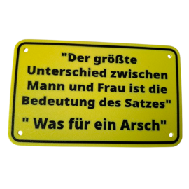 Schild "Unterschied Mann und Frau"