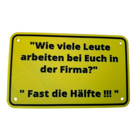 Schild "Hälfte"